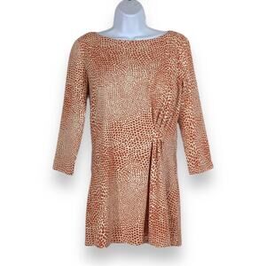 J. McLAUGHLIN Side Pleat Long Sleeve Tunic Top size M